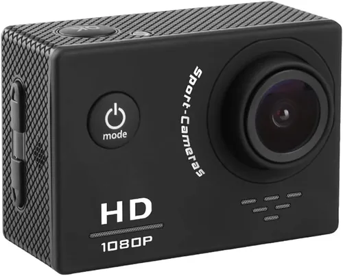 Cámara de acción deportiva Full HD 1080P de 12MP con pantalla de 2.0 pulgadas, gran angular de 140°, cámara impermeable de 98.4 ft/98 pies para