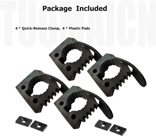 Miniatura 6 de Kit de Abrazadera de Liberación Rápida de Goma 1-1/5"~1-1/2" de Diámetro, Organizador de Herramientas para RV, Furgonetas, UTV, Accesorios para Negro
