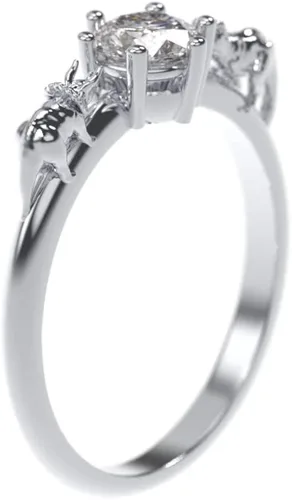 Miniatura 3 de Anillo de compromiso de dinosaurio de plata de ley y dinosaurio