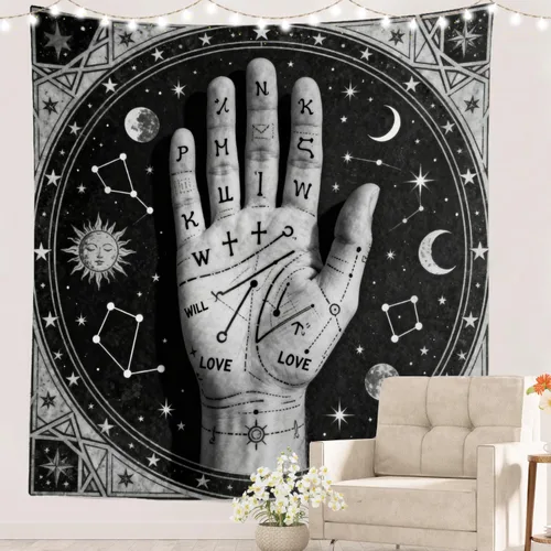 Miniatura 20 de Batmerry Tapiz de geometría sagrada, cubo de metatrones, tapete de pícnic de geometría sagrada, tapiz hippie trippy, arte de pared, decoración