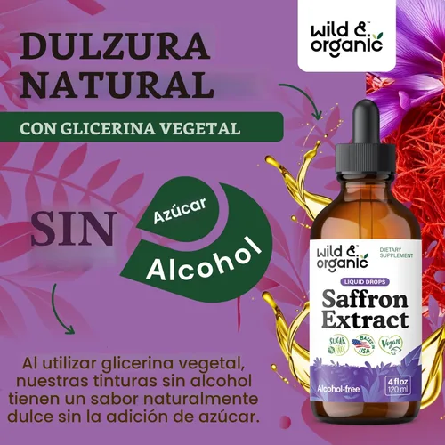 Miniatura 6 de Suplementos de Azafrán Silvestre y Orgánico 88.5 mg - Gotas de Extracto de Azafrán para el Estado de Ánimo, Enfoque, Apoyo Visual - Extracto Líquido