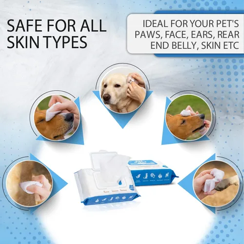 Miniatura 7 de Toallitas para perros y gatos, 200 toallitas de limpieza multiusos para mascotas, toallitas para orejas de perro, aseo rápido y fácil para vagos