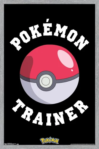 Miniatura 16 de Trends International Pokémon - Póster de pared de entrenador, 14.725 x 22.375 pulgadas, versión enmarcada de madera de granero