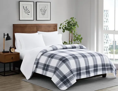 Miniatura 7 de Cannon Cozy Teddy - Manta de poliéster azul y crema, 1 pieza, 50 x 70 pulgadas, a cuadros, 100% poliéster, para hombres y mujeres, certificado