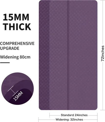 Miniatura 3 de nuveti Tapete Grande para Ejercicios - Tapete de Yoga de 15mm/20mm/30mm de Grosor Tapete de Ejercicios para Fitness, Yoga, Pilates, Estiramientos