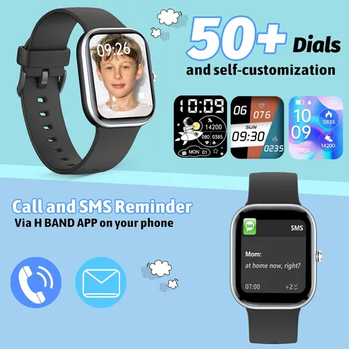 Miniatura 2 de Reloj inteligente para niños, rastreador de fitness, no necesita teléfono/aplicación, 19 modos deportivos, pantalla DIY de 1.5", impermeable IP68