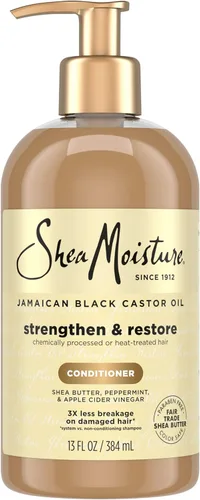 Miniatura 8 de SheaMoisture Acondicionador fortalecedor y restaurador de aceite de ricino negro de Jamaica para cabello dañado, sin parabenos, 24 onzas