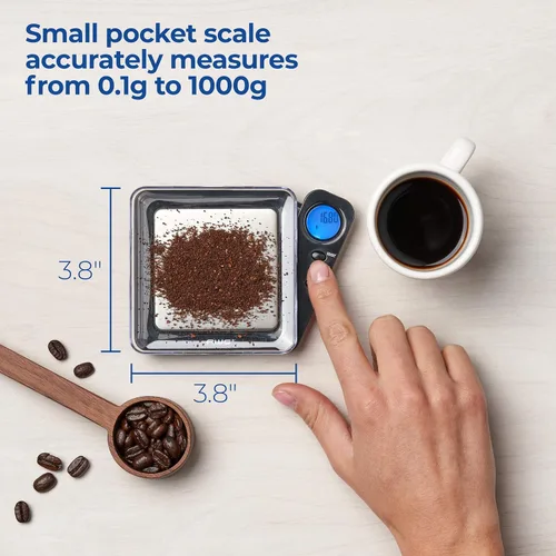 Miniatura 3 de American Weigh Scales Serie Blade Escala Digital de Bolsillo en Gramos 1000g x 0.1g Mini Escala de Precisión de 0.1g de Exactitud, Escala de Negro