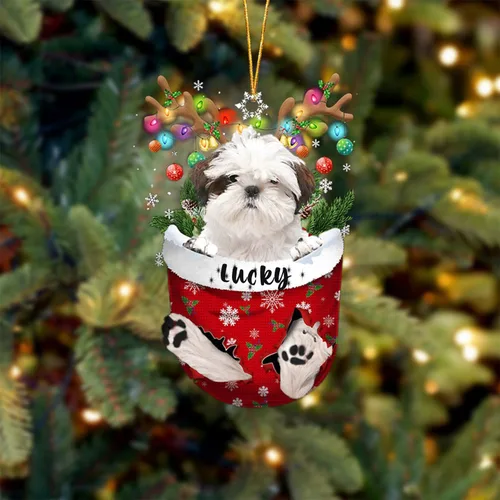Miniatura 133 de Adorno de Navidad personalizado para perro Airedale Terrier en bolsillo de nieve, adorno para árbol de Navidad, idea de regalo para amantes