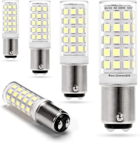 Miniatura 19 de Ziomitus BA15D Bombillas LED de Base Bayoneta de Doble Contacto/DC de 120 Voltios, Reemplazo de 50 Vatios-75 Vatios, T3/T4/C7/S6, 2700K Blanco