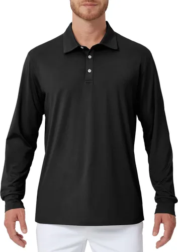 Miniatura 2 de NAVISKIN Camisas polo de manga larga para hombre, camisas de golf con cuello UPF 50 SPF para hombre, secado rápido, absorbe la humedad