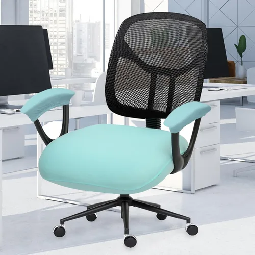 Miniatura 94 de Fundas elásticas para asiento de silla de oficina de escritorio - Funda universal de spandex para silla de computadora - Fundas removibles lavables