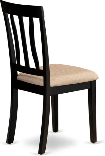 Miniatura 8 de East West Furniture SHAN5-BLK-C - Juego de mesa y sillas de cocina de 5 piezas, incluye una mesa de comedor redonda con pedestal y 4 sillas