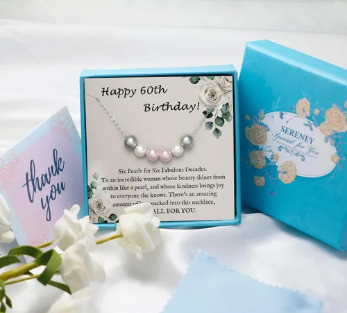 Miniatura 17 de Sereney Regalos de cumpleaños para niñas y mujeres, collar de perlas de plata esterlina como regalo de cumpleaños de 7, 9, 10, 11, 13, 15, 16, 18