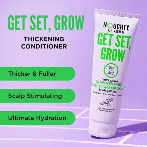 Miniatura 3 de Noughty 97% Natural Get Set Grow Hair Thickening Conditioner, Green Robusta Coffee Granos y Piroctone Olamine para optimizar la salud del cuero