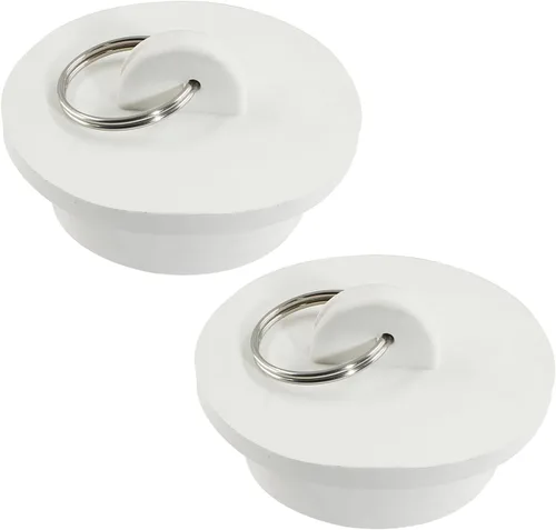 Miniatura 6 de 2 tapones de drenaje de goma blanca, tapón de drenaje de goma de 1-1/8 pulgadas, tapón de drenaje con anillo para colgar para cocina, lavandería