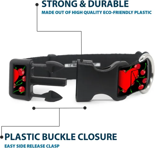 Miniatura 4 de BUCKLE-DOWN 9 – 15" I corazón Boys negro/cerezas collar de Clip de plástico