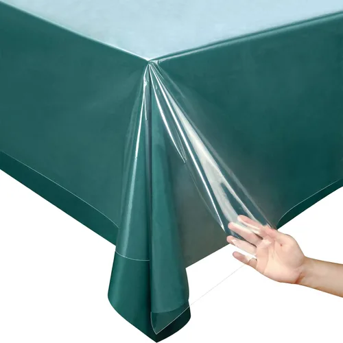 Miniatura 5 de NLMUVW - Mantel de plástico transparente 100% resistente al agua, a prueba de aceite y derrames, mantel de PVC, fácil de limpiar, para cocina
