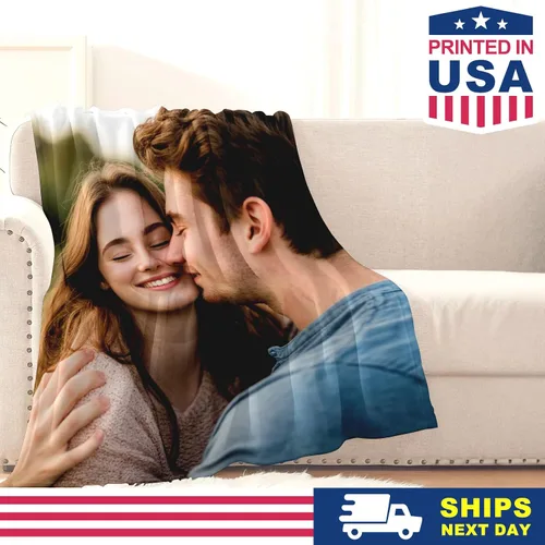Miniatura 3 de Ships Next Day, Manta para el día de San Valentín, regalos para ella y él, manta personalizada con foto, manta personalizada de franela