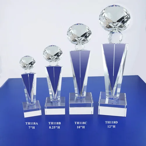 Miniatura 9 de Trofeo óptico del grabado láser personalizado Reconocimiento Realidad del trofeo de los premios del trofeo del diamante del cristal