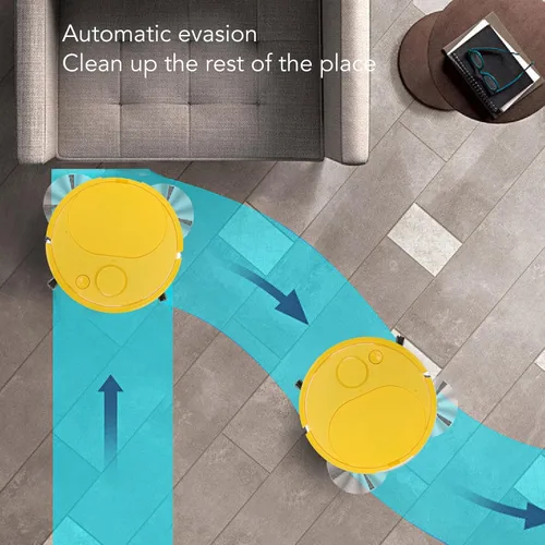 Miniatura 3 de Ejoyous Aspiradora robótica, aspiradora robótica de carga USB, mini robot de barrido inteligente para suelos de madera, azulejos, alfombras, suelos