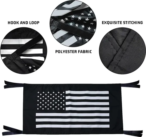 Miniatura 3 de Hamaca con bandera de EE. UU., red de techo para carga para Jeep Wrangler YJ TJ JK JKU JL JLU JT 1987-2021 Tejido impermeable y cómodo en color negro