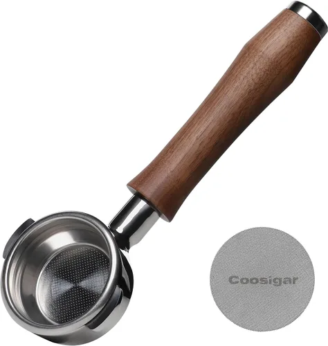 Miniatura 9 de Portafiltro sin fondo de 2.126 in con pantalla de disco Se adapta a máquinas Breville de 2.126 in Portafiltro de acero inoxidable y mango