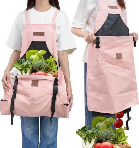 Miniatura 9 de Berry&Bird Delantal de cosecha, delantal de jardinería de lona con bolsillos y bolsa de cosecha, delantal de cosecha impermeable