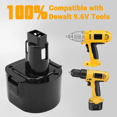 Miniatura 3 de Joiry Batería Ni-MH de repuesto de 9.6 V 3000 mAh con mayor seguridad y mayor tiempo de funcionamiento, compatible con Dewalt DE9061 DE9062 DW9061