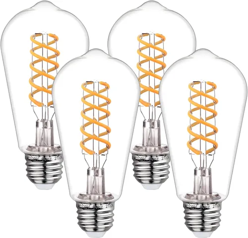 BORT Bombillas LED Edison regulables, 2700 K blanco cálido, 6 W equivalente a bombillas vintage de 60 W, bombillas decorativas de filamento LED en