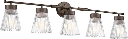Miniatura 15 de HWH - Lámpara de pared para interiores, moderno aplique de pared con pantalla de vidrio a rayas blancas esmeriladas, aplique de pared individual