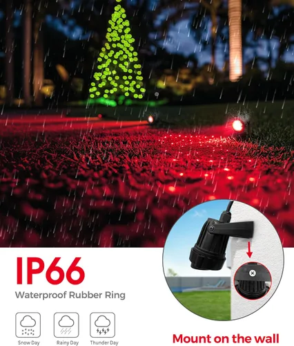 Miniatura 4 de L LOHAS LED Foco Navideño para Exterior, Luces Rojas para Patio, Encendido/Apagado Automático 5W 120V Iluminación de Paisaje para Casa