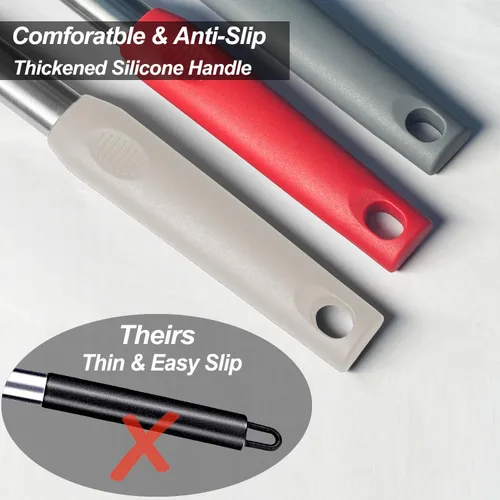 Miniatura 6 de Espátula de silicona y cuchara de cocina, paquete de 5 utensilios de cocina antiadherentes para la cocina, espátulas y cucharas sólidas y ranuradas
