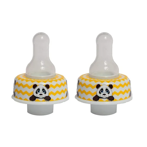 Refresh-a-Baby - Adaptador de pezón reutilizable para biberón, convierte instantáneamente cualquier biberón en un sorbo con pezones de silicona Panda