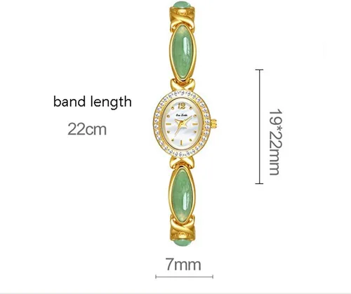 Miniatura 2 de Elegante reloj de pulsera dorado para mujer, esfera ovalada vintage, movimiento de cuarzo impermeable, reloj de vestir de cara pequeña para mujer