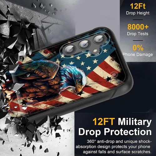 Miniatura 2 de Funda para Galaxy S24 Plus con soporte, doble capa híbrida de policarbonato duro y silicona suave, resistente a prueba de golpes, funda protectora