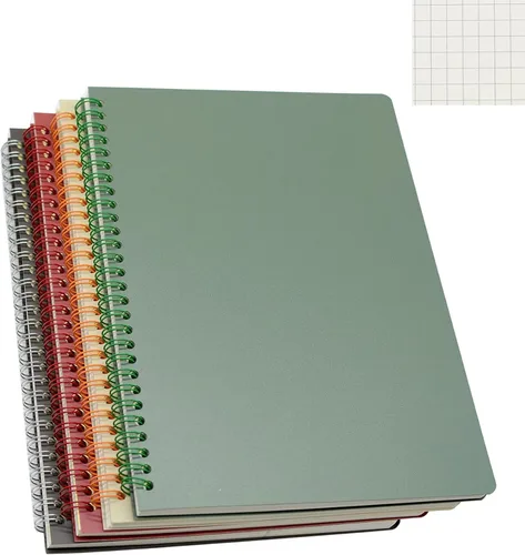 Miniatura 10 de Yansanido Cuaderno en espiral, 4 piezas de 21 cm x 15 cm, A5, de plástico grueso morado, con tapas duras, 80 hojas - 160 páginas con líneas de 8 mm