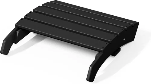 Miniatura 9 de WestinTrends Dylan - Silla Adirondack para exteriores con otomana, juego de 2 piezas, color negro