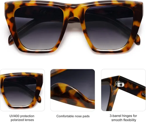 Miniatura 8 de SOJOS Fashion Oversized Square Cat Eye Polarized Sunglasses for Women Trendy Cateye Style Womens Sunglasses SJ2179