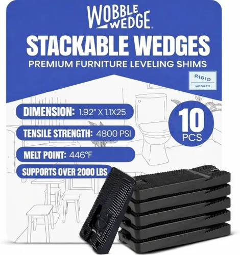 Wobble Wedges Cuñas de nivelación de plástico resistentes fabricadas en los Estados Unidos, las cuñas de plástico rígido originales para nivelar
