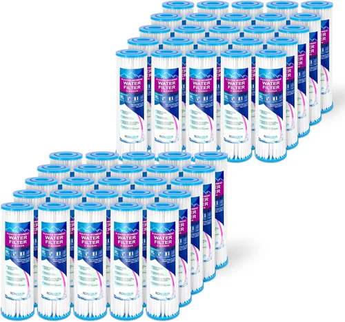 Cartucho de filtro de agua plisado para sedimentos de 9.87 x 2.5 pulgadas, superficie amplificada, elimina arena, suciedad, óxido, vida útil