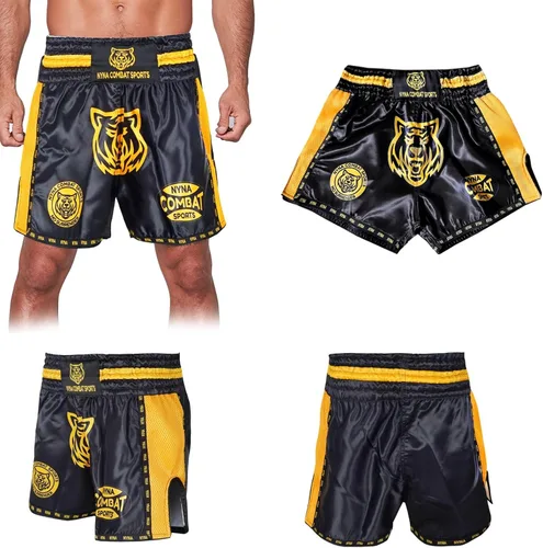 Miniatura 6 de Nyna Combat Muay Thai Shorts MMA Pantalones cortos para entrenamiento de lucha para artes marciales para hombres y mujeres