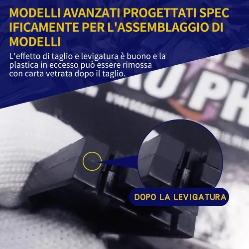 Miniatura 6 de stedi Pinza para modelo de 4,7 pulgadas, con hoja delgada y afilada y estuche para hojas, herramientas de modelaje de plástico, cortador de rebabas