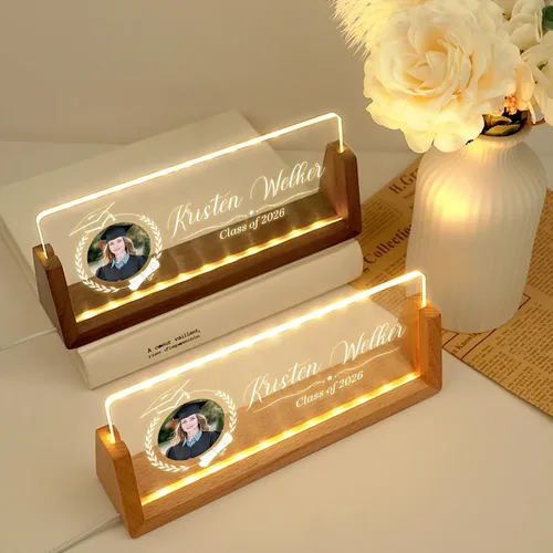 Miniatura 5 de Placa de nombre de escritorio personalizada, placa de identificación acrílica personalizada para escritorio, regalos de graduación para la clase