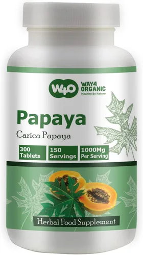 Miniatura 2 de Cápsulas de extracto de hoja de papaya (tabletas) - 300 píldoras, 150 porciones, 1000 mg, apoya la inmunidad plaquetaria y la digestión