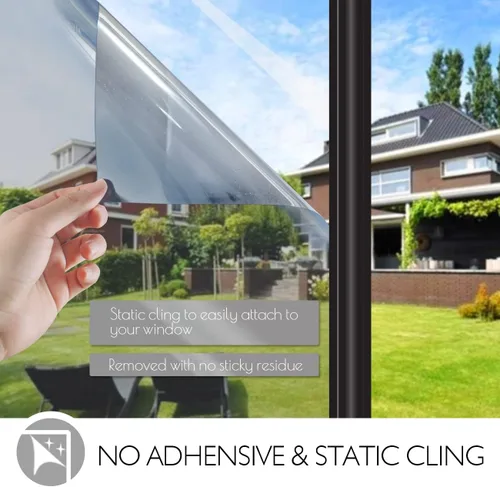 Miniatura 5 de HIDBEA Película de ventana para privacidad diurna, control de calor, bloqueo UV, reflectante, película de espejo unidireccional para ventana