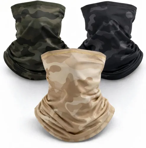 SATINIOR 8 piezas de polaina de cuello de verano para hombre, pasamontañas, transpirable, máscara facial
