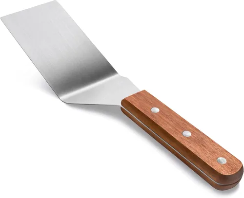 Miniatura 8 de New Star Foodservice 36275 Espátula/volteadera de parrilla con mango de madera, 31,8 cm