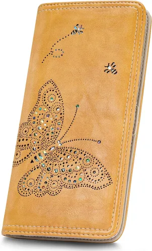 Miniatura 7 de KITEVIUN Cartera RFID para Mujeres Ultra Delgada Fina Cartera de Mujer Compacta Clutch Cartera Larga para Damas, 01-Blanco, Moderno