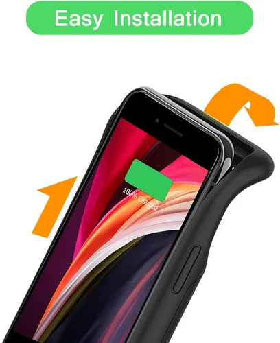 Miniatura 4 de Funda de batería para iPhone 8/7/6S/6/SE 2020/SE 3, 10000mAh Funda protectora de carga portátil recargable compatible con iPhone 8/7/6S/6/SE 2020/SE